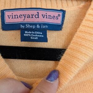 Vineyard Vines Peach Cashmere Crew Sweater